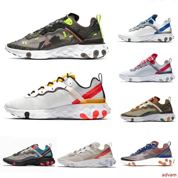 

react element 87 x uvdercover 55 мужские кроссовки tour желтый камуфляж оливковый мужчины женщины тройной черный белый проклеенные швы трене