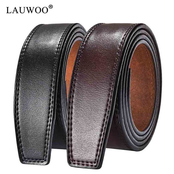 

100% cow leather no buckle 3.5cm wide real genuine leather belt without automatic buckle strap designer belts men high quality, Black;brown
