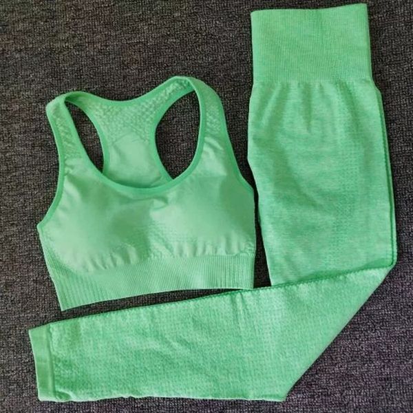 

2pcs seamless yoga set women fitness clothing sportswear woman gym leggings+padded push-up sports bra running sports suits