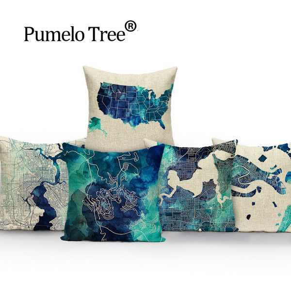 

сиденье nordic карта ocean подушка обложка blue car cover новая подушка обложка морской декоративные наволочки на заказ бросьте подушки