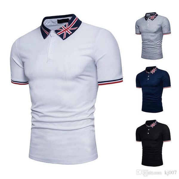 

бесплатная доставка топ футболка футболки turn-dowm воротник поло письмо m флаг вышивка рубашки мода винт плюс размер с короткими рукавами ф, White;black