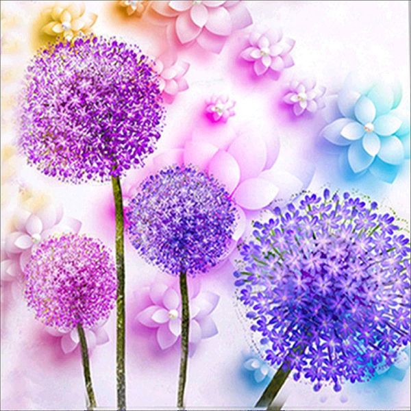 Pintura Dandelion 5D DIY completa diamante Presentes Cross Stitch diamante bordado de strass Unfinished Mosaic Diamante Art Craft Decoração