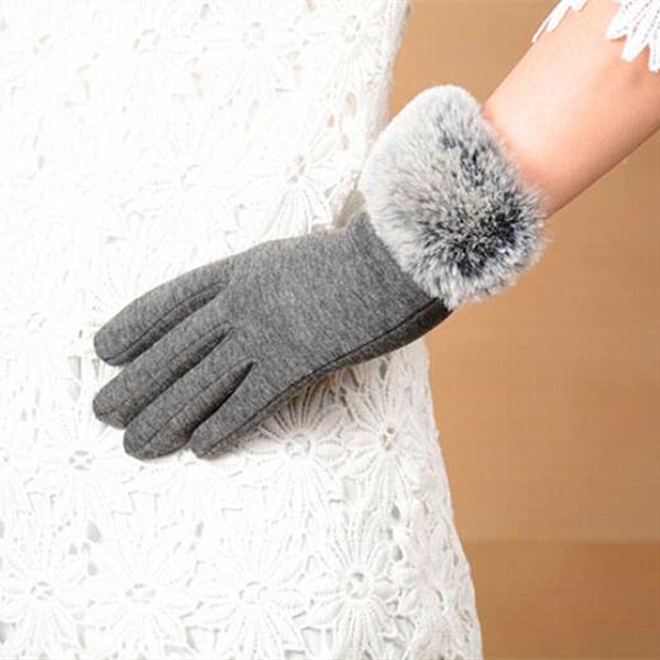 

winter season new women fluff gloves fashion soft warm phone screen touch wrist fleecy gloves mittens for women h210, Blue;gray