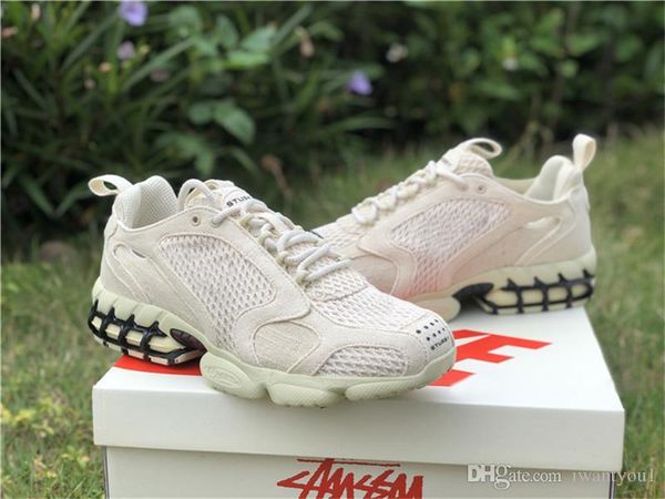 

2020 аутентичные stussy х зума спиридон cage 2 кроссовки мужчины женщины black fossil black pure platinum мода кроссовки с оригинальной коро