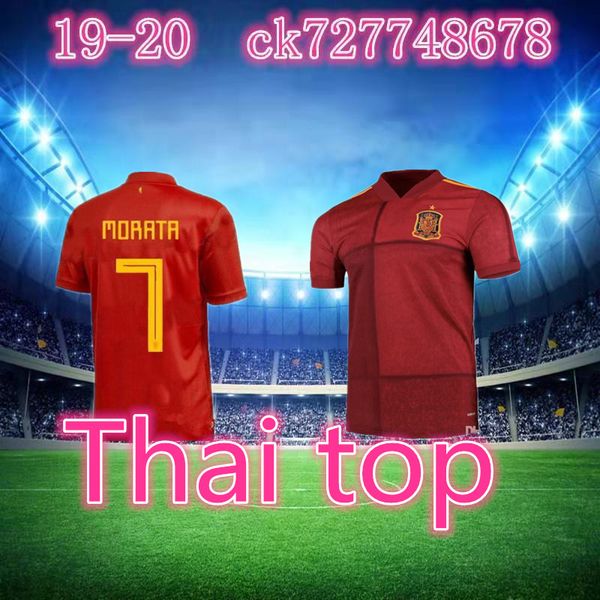 

size:s-4xl 2020 spain soccer jersey home red 20 21 camiseta de fÃºtbol sergio a.iniesta koke asensio silva isco football uniform, Black;yellow