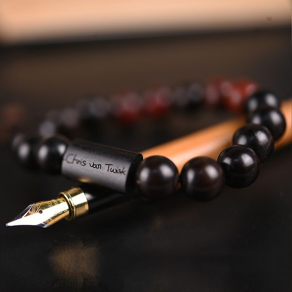 

personalized name bead bracelet homme men wooden bangle custom jewelry gift pulsera hombre, Golden;silver