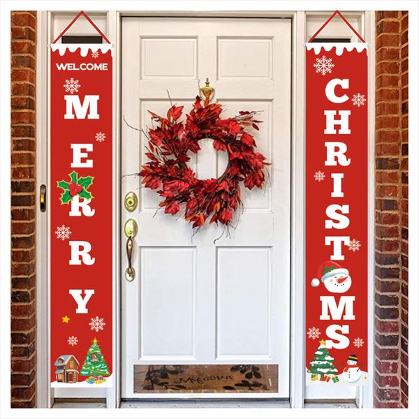 30 180cm Christmas Hanging Banners Xmas Letter Porch Long Banners