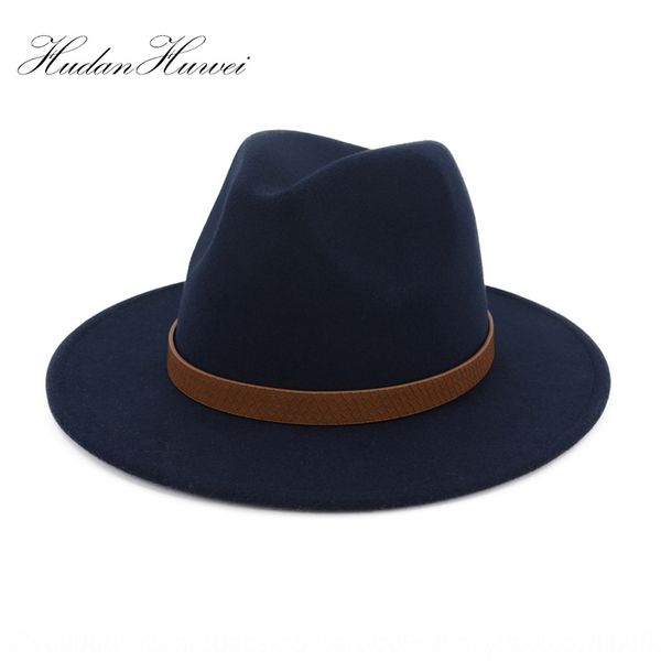 

en ladies flat large jazz mndjs122 woolen ladies hat flat eaves large eaves jazz hat mndjs122 wool wool, Blue;gray