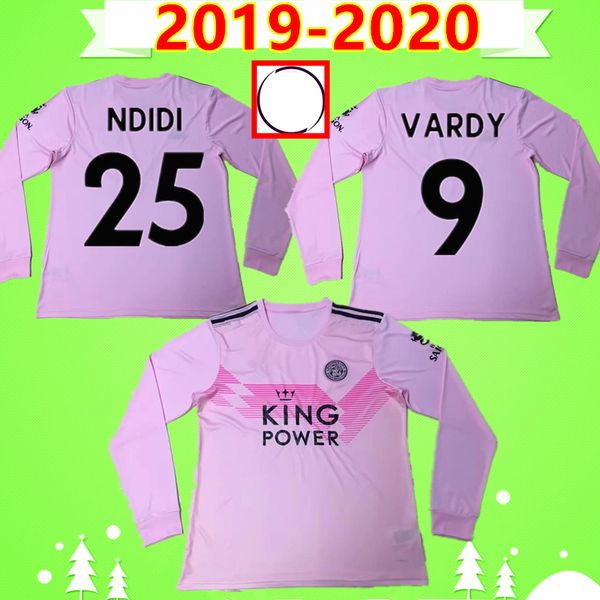 

vardy 2019 2020 city soccer jersey long sleeve full 19 20 pink pereira football shirt ndidi maddison camiseta chilwell gray pereira maillot, Black;yellow