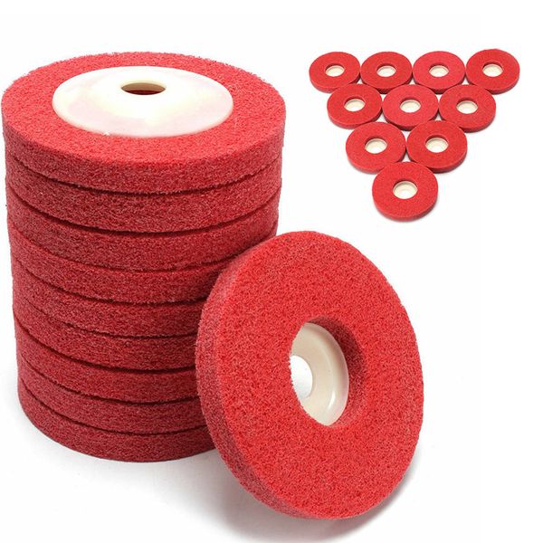 

4'' red polishing discs nylon plastic wheel bowl round for metalwork grinding