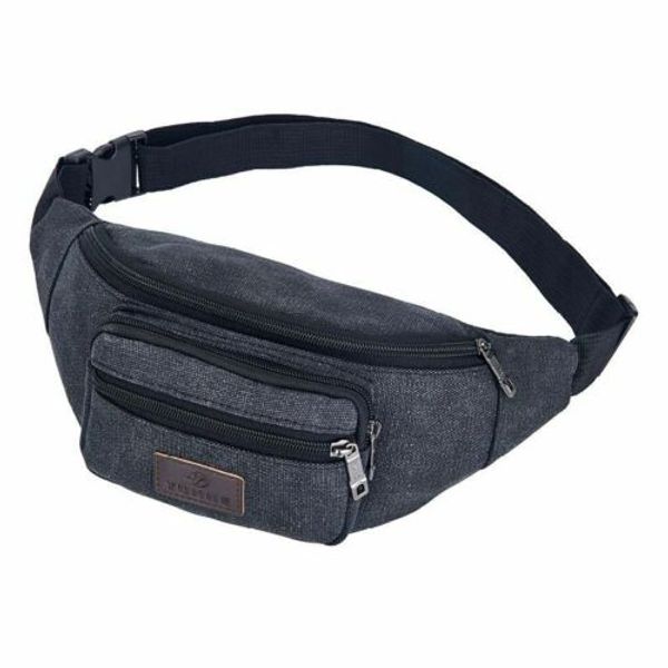 

new fashion men canvas waist belt bum bag fanny pack hip pouch money purse travel pocket hot