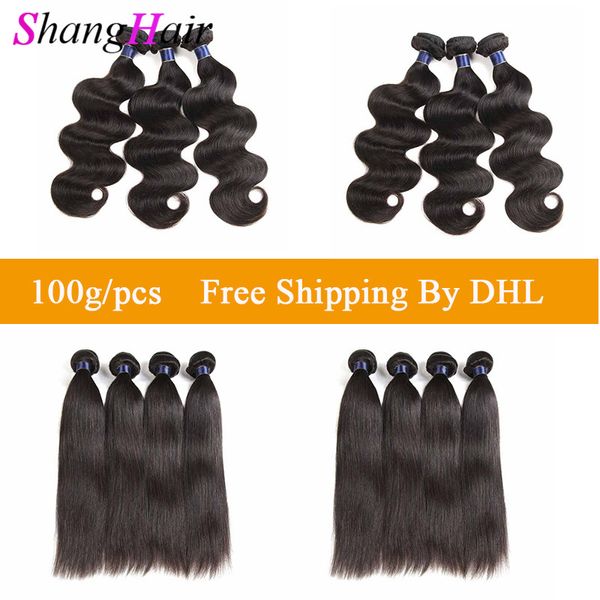 

бразильская virgin человеческих волос straight body wave переплетений extensions волос пучок волос 3 4шт / серия 9а drop shipping natural bl, Black
