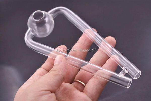 Klare Doppelglas-Ölbrennerpfeife Pyrex ART Rauchölrohrpfeifen Recycler Bohrinseln Bong zum Rauchen Kostenloser Versand