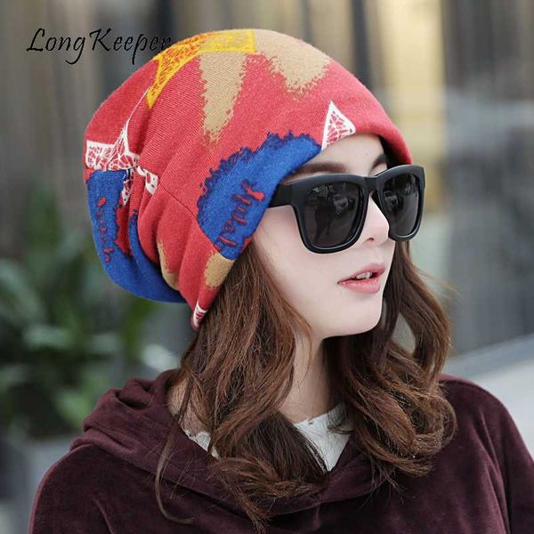 

multifunctional women's thin hat scarf graffiti star hip hop cap spring autumn headwear scarf caps touca, Blue;gray