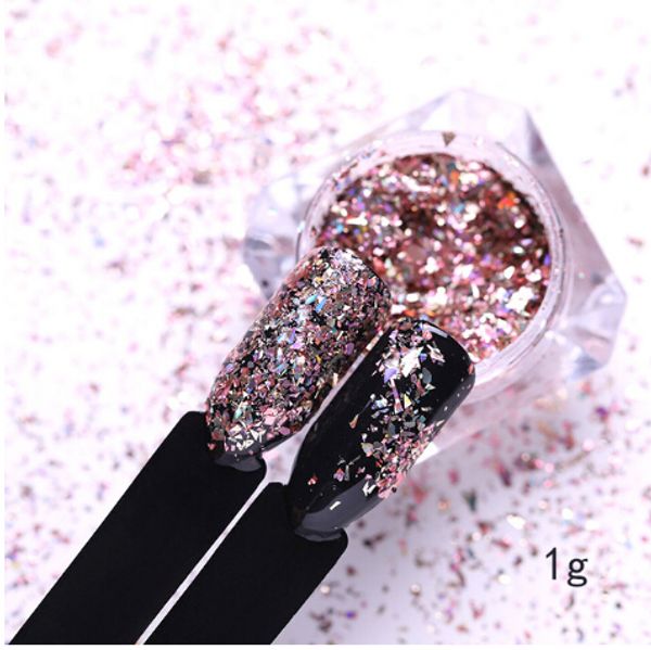 Mergulhando prego pós gradiente francês cor natural glitter holográfico sem lâmpada cura nail art decorações1 caixa holo unha folkies se