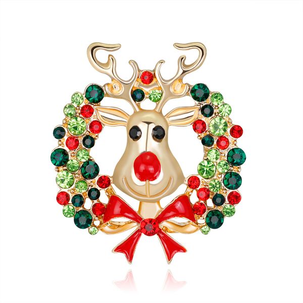 

cartoon elk brooch fashion personality alloy drop oil animal pin christmas brooch, Gray