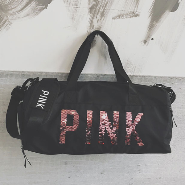 

fashion designer-sequins pink letter shoulder bags oxford cloth multi function shoes position teenage girls handbag traveling waterproo0704#