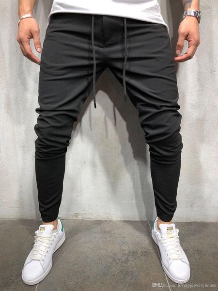 

2019053107 man fashion 2019 fitness joggers clothing mens baggy jogger casual loose sweatpants streetwear men drawstring pant, Black