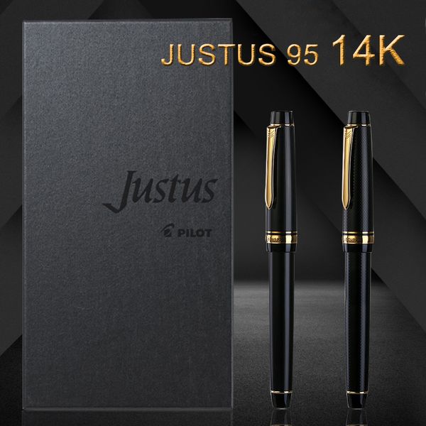 

pilot justus95 fountain pen 14k gold nib adjustable soft and hard gold nib practice word fj-3mr gift box adjustment of hardness