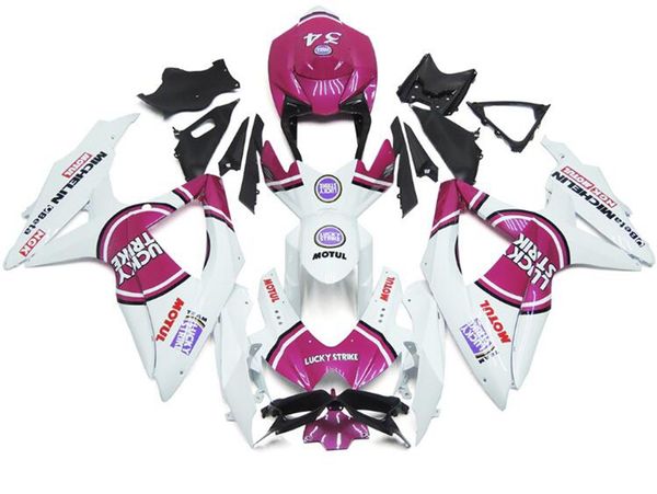 

4 gifts injection mold new abs motorcycle fairings set fit for suzuki gsx-r600 gsx-r750 600 750 k8 2008 2009 2010 08 09 10 pink white