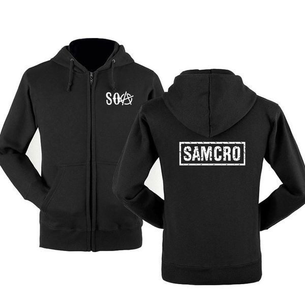 

soa sons of anarchy the child new fashion samcro men sportswear zipper hoodies male casual sweatshirt fleece hip hop warm hoodyt