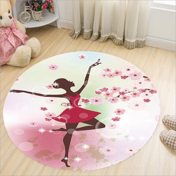 Free Ship Dancing Girl Carpet Round Living Room Bedroom Floor Mats