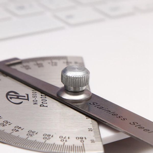 Winkellineal, Winkelmesser, Edelstahl-Lineal mit 180-Grad-Winkel, quadratisch, Holzbearbeitung, 10 cm Winkelmesswerkzeug, Goniometer