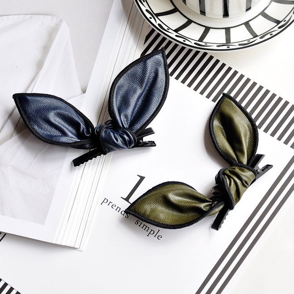 

симпатичные корковые кроличьи уши шпилька для девочек дети заколки для волос лук барретт аксессуары для детей головной убор зажим для волос, Black;brown