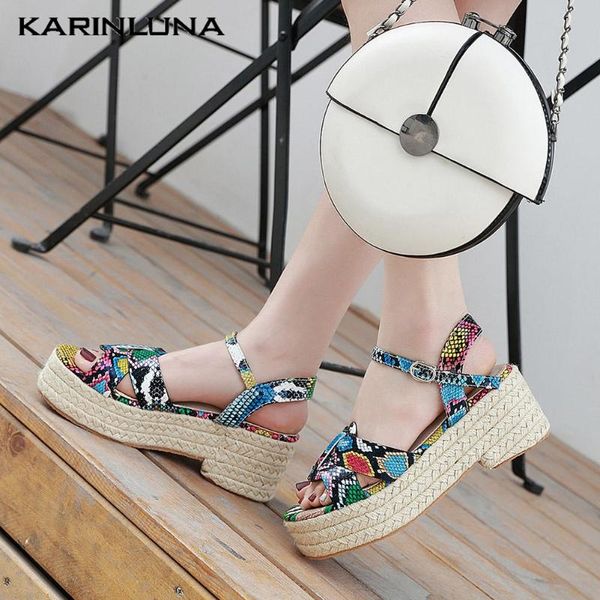 

karin 2020 design women sandals wedges platform mixed colors pumps summer casual woman sandals, Black