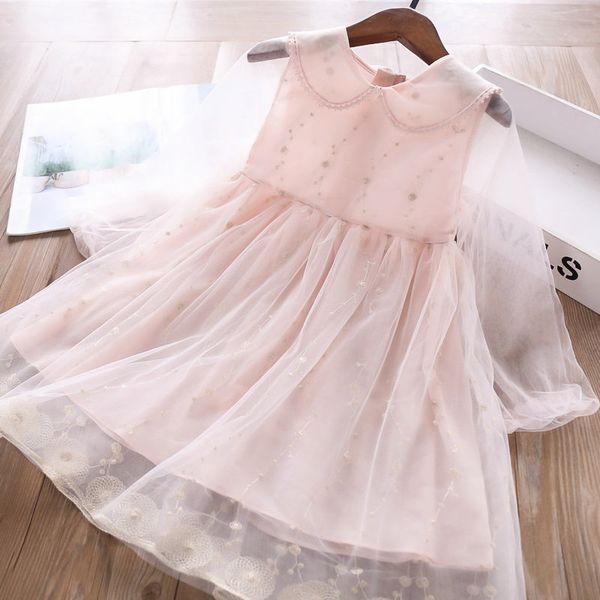 

2020 spring embroidered girls dress childrenswear wholesale, Red;yellow