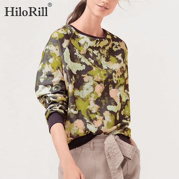 

2020 осень женщины толстовка повседневная длинные рукава o шеи печать пуловер перемычка толстовки толстовки досуг топы sudaderas mujer, Black