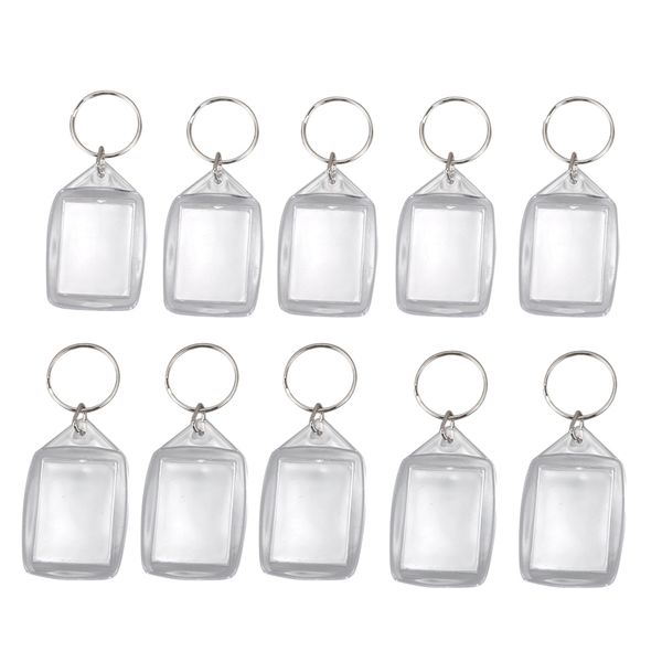 

clear acrylic plastic blank keyrings insert passport p keychain keyfob, Silver