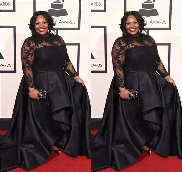 2019 Mãe negra da noiva Vestidos de mangas compridas Lace Noivo formal Mindmoter noite festa de casamento convidados vestido mais tamanho feito sob encomenda