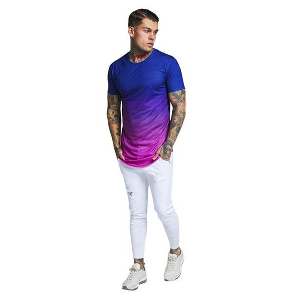 

gradient crew neck designer mens tshirts quick dry short sleeve mens summer casual teenager tees, White;black
