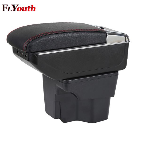 

for kia rio k2 2011-2016 car armrest box usb charging heighten double layer central store content cup holder ashtray for kia car