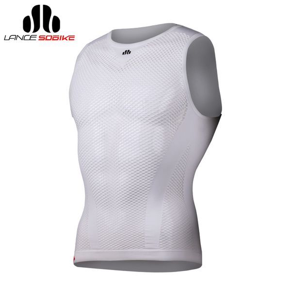 

sobike men's mesh cobweb breathable bike cycling cycle clothing sleeveless jersey vest compress base layer underwear, Black;red