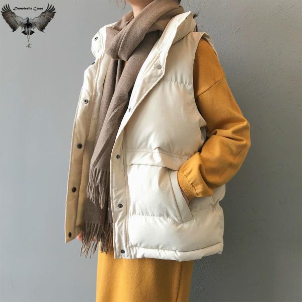 

fx new cotton vest female korean version collar sleeveless jacket vest cotton clothing women, Black;white