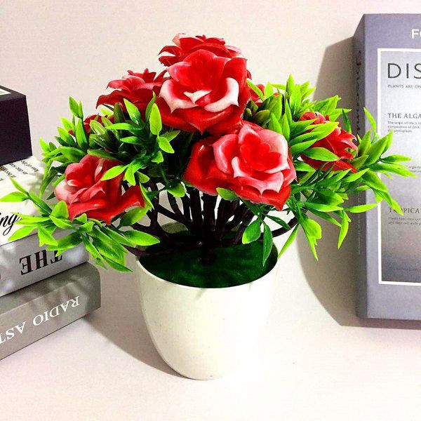 

table artificial potted pant flower wedding decoration roses simulation display
