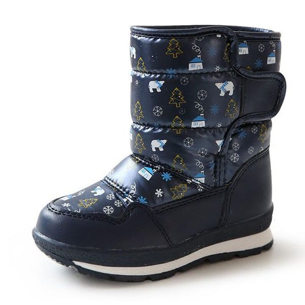 

children boots girls and boys non-slip snow boots children ' waterproof thick wool inside warm below -30 degree, Black;grey