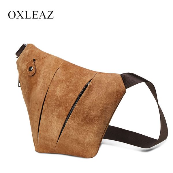 

oxleaz vintage men genuine cowhide leather sling chest bag back day pack travel fashion crossbody messenger shoulder bag man
