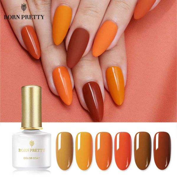 

born pretty pumpkin color series uv nail gel polish 6ml pure nail color soak off art gel varnish extension primer design, Red;pink