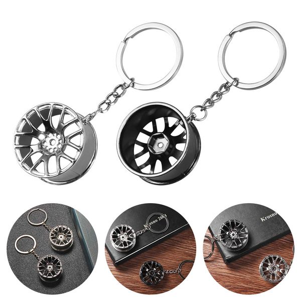 

key chain 3d миниатюрный bbs колеса обод брелок металла ключа автомобиля кольцо ступицы колеса основные подарки продаж автомобилей сеть для, Silver