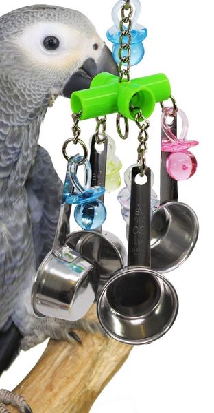 

parrot toys bird toys stainless steel gnaw toys colour four pot string 240g