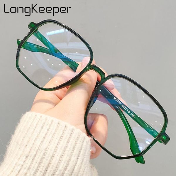 

fashion oversize square anti-blue light glasses frame women vintage green big eyeglasses female computer transparent spectacles, White;black
