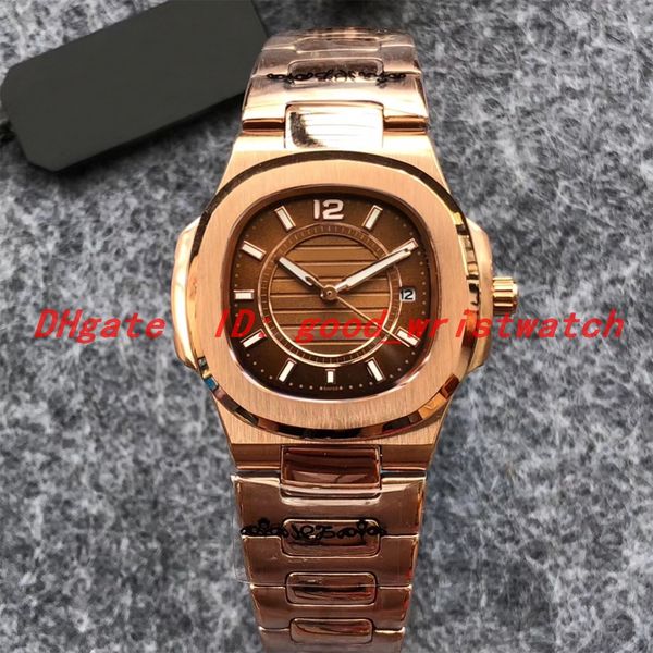 

fashion nautilus lady watches montres de luxe pour femmes all steel rose gold wristwatches 32mm, Slivery;brown