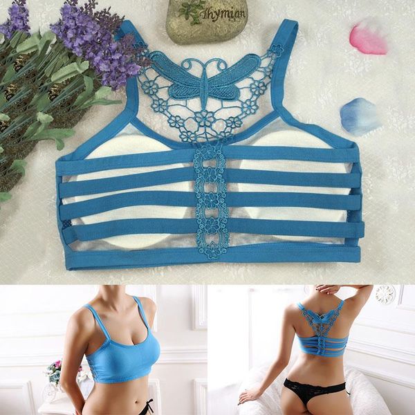 

women padded vest underwear seamless shockproof yoga women bandage sport bra soft fashion butterfly pattern slim-type running, White;black