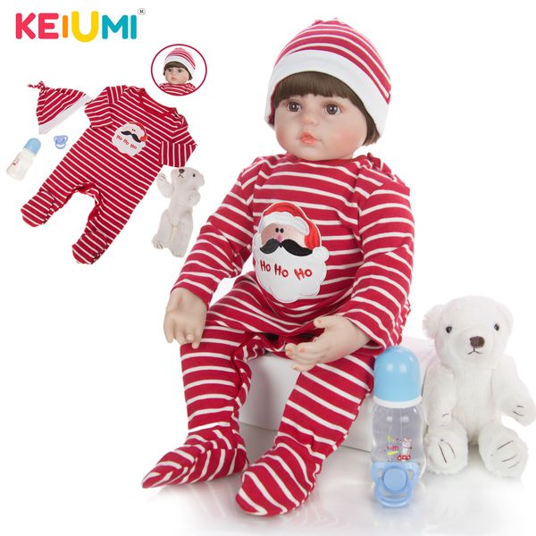 

24 inch 60 cm realistic reborn baby dolls silicone soft cotton body fashion boneca reborn for kids christmas gift playmates t200209