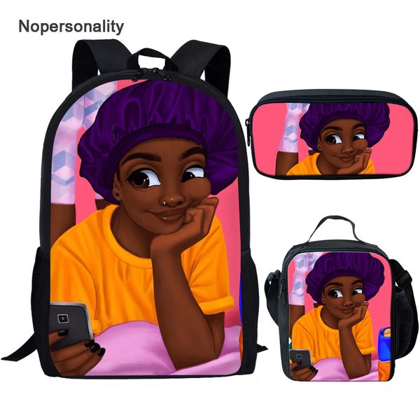 

twoheartsgirl student bagpack sets black african american lady school backpacks primary children kids travel backbag rucksack