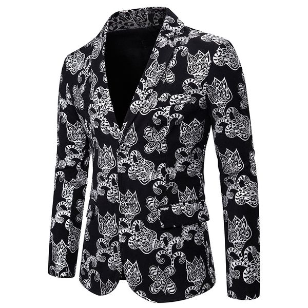 

shiny silver floral bronzing blazer men dj nightclub singers slim fit men suit jacket stage costume homme wedding tuxedo blazers, White;black