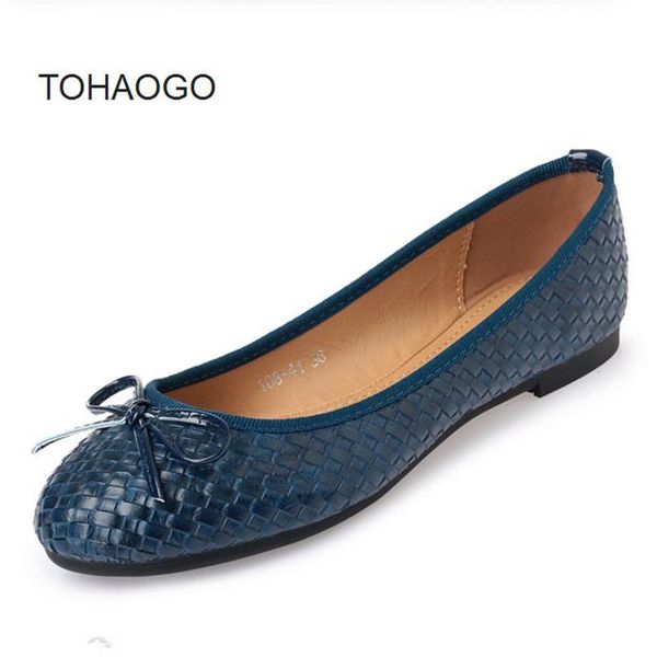 

2019 spring new plus size 40 41 women's shoes woven material bow round head shallow mouth flat shoes ballet flats female obuv, Black